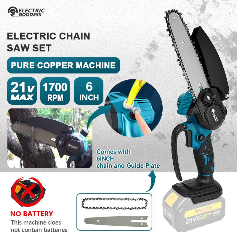 Mini Chainsaw 6 Inch Cordless - 1700RPM 6 Inch Mini Cordless Electric