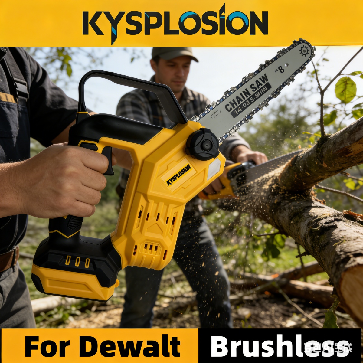 Brushless Chainsaw 8 Inch 20V - For Dewalt 20V Battery Pins 8