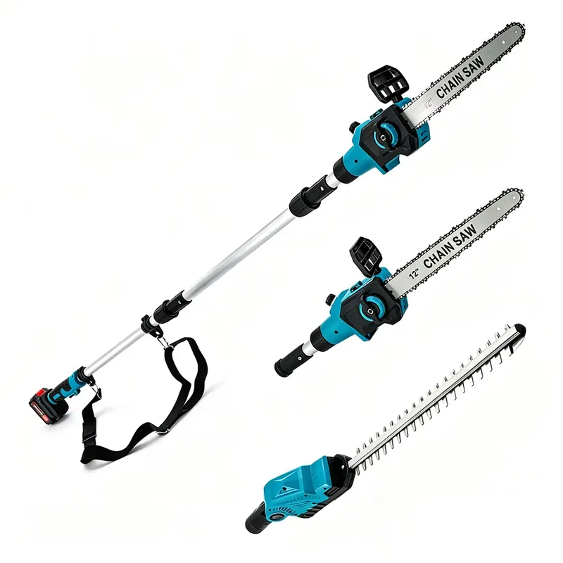 Cordless Chainsaw 12 Inch Battery - 2-in-1 Cordless Pole Chainsaw Hedge Trimmer