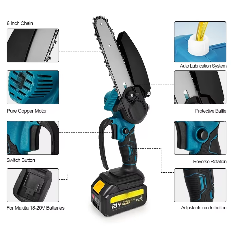1700RPM 6 Inch Mini Li-Ion Ele - đánh giá và giá Mini Chainsaw 6 Inch Cordless