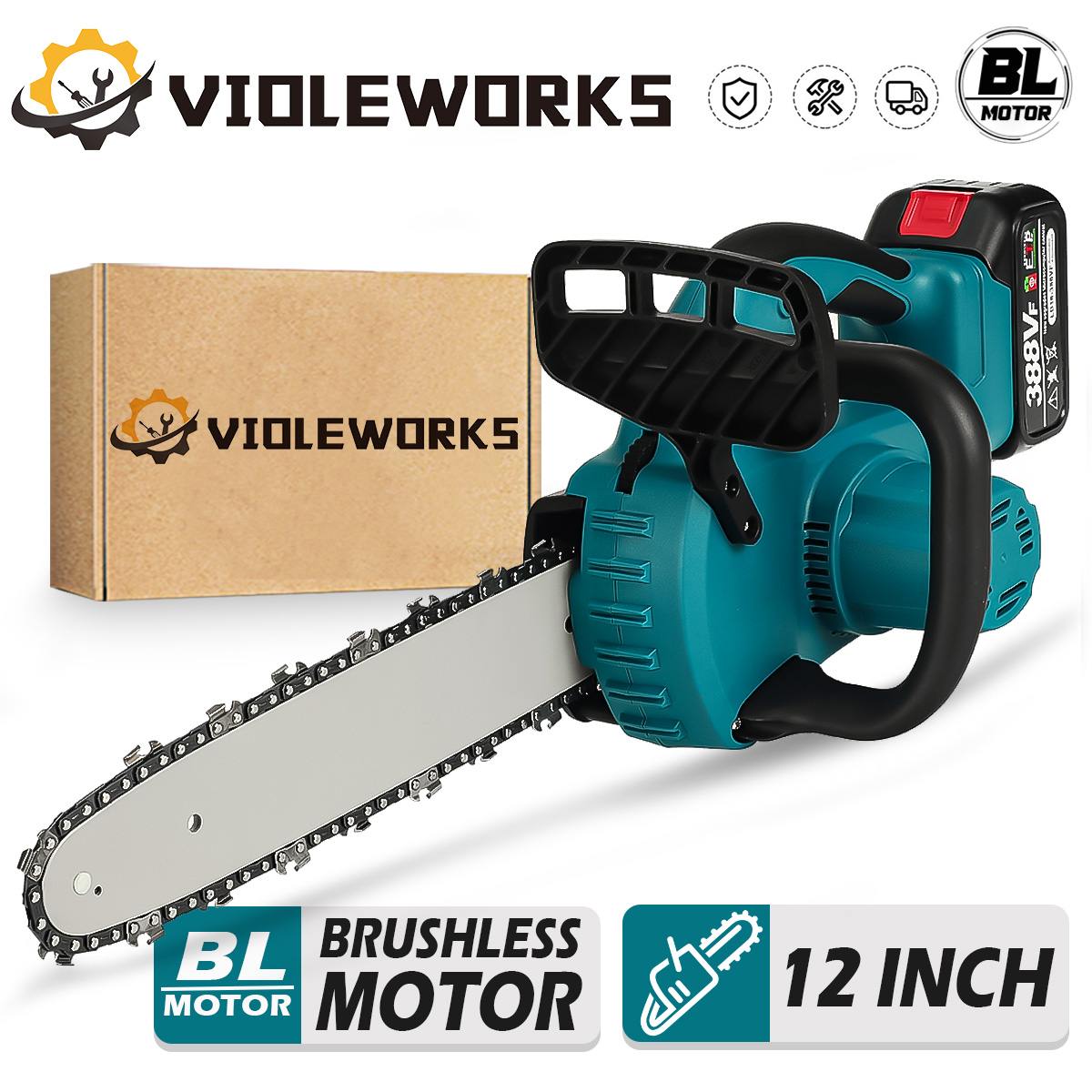12 Inch 5000W Cordless Brushle - đánh giá và giá Cordless Chainsaw 12 Inch Battery