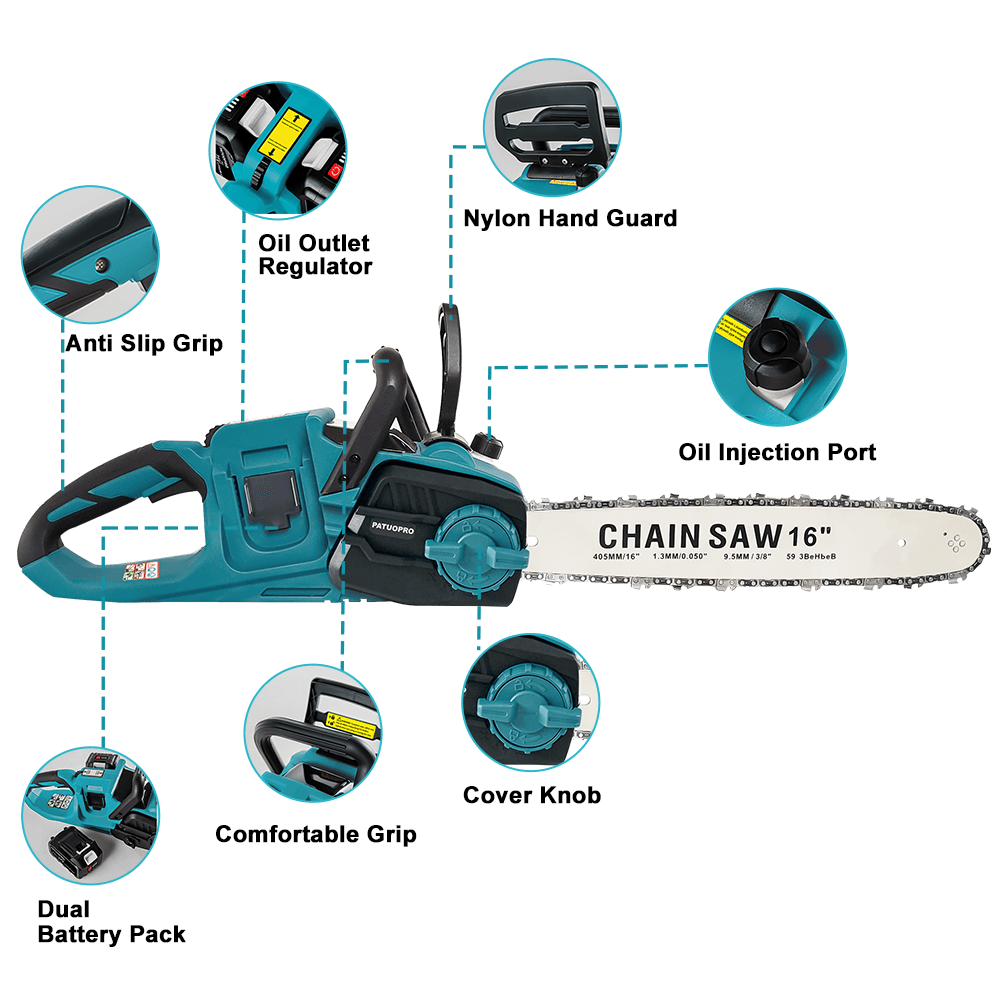 PATUOPRO 16 Inch Brushless Cha - đánh giá và giá Electric Chainsaw 16 Inch Corded