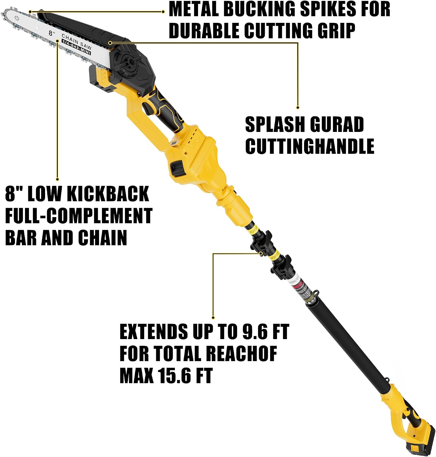 2 In 1 Cordless Pole Saw Compa - đánh giá và giá Brushless Chainsaw 8 Inch 20V