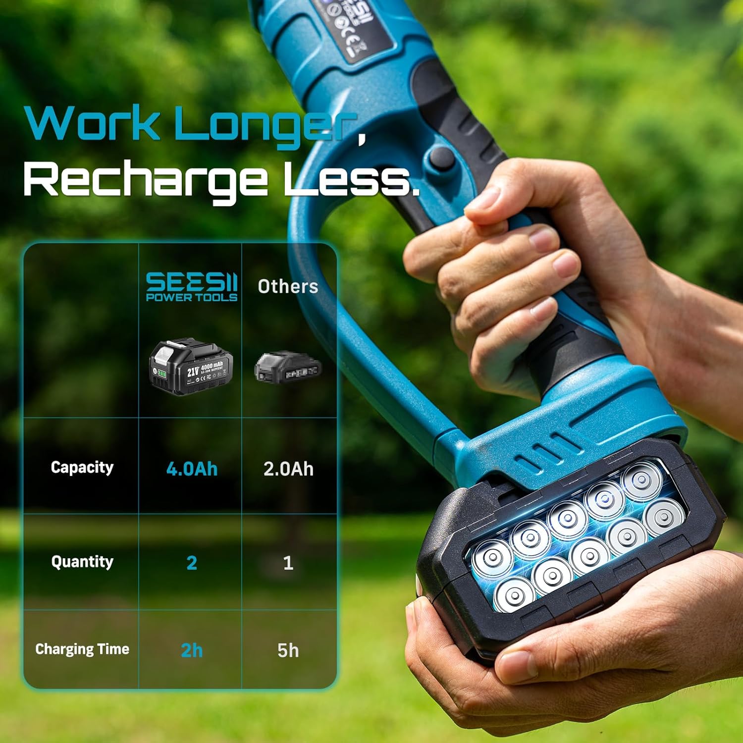 SEESII 2.5m Brushless Telescop - đánh giá và giá Pole Saw Cordless Telescopic
