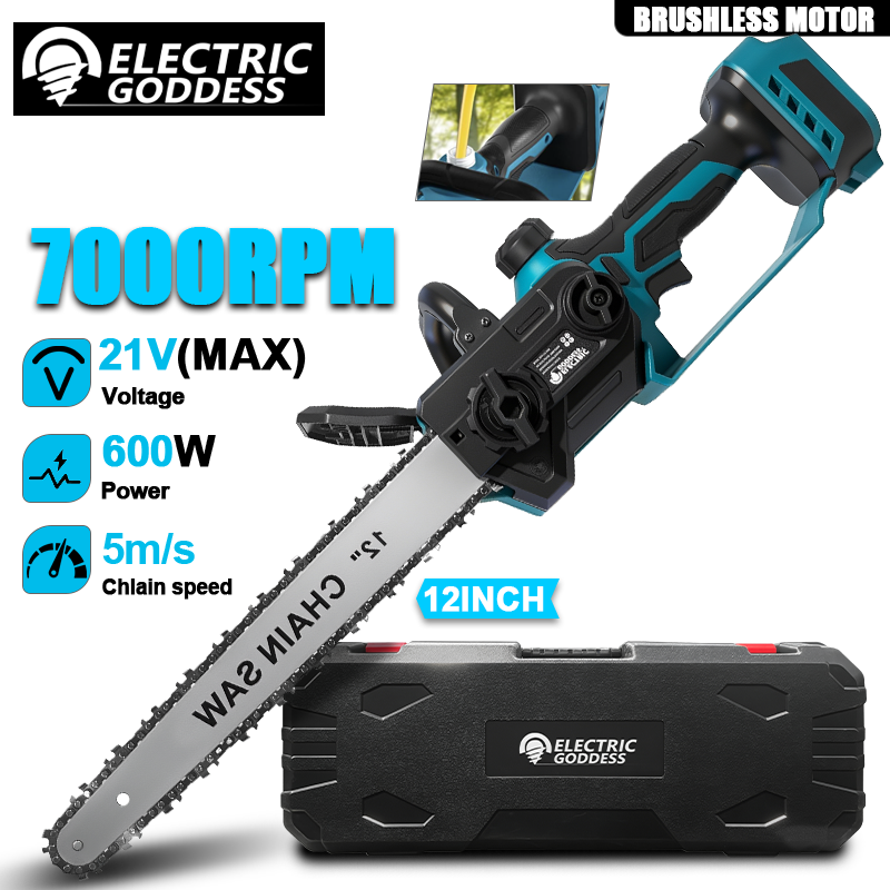 12-inch Cordless Blue Electric - đánh giá và giá Cordless Chainsaw 12 Inch Battery