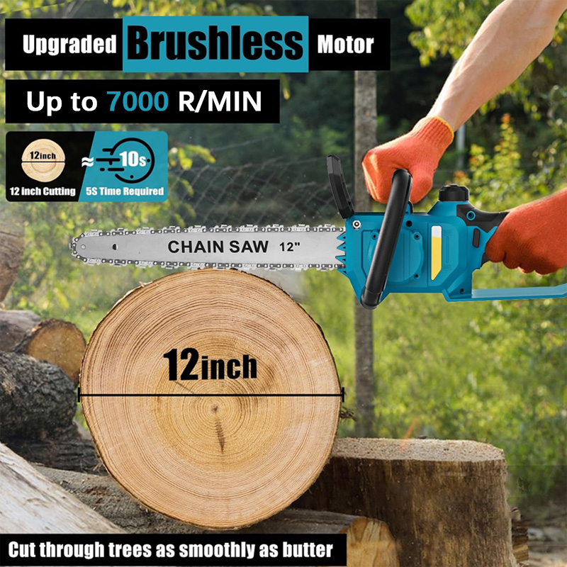 12-inch Cordless Blue Electric - đánh giá và giá Cordless Chainsaw 12 Inch Battery