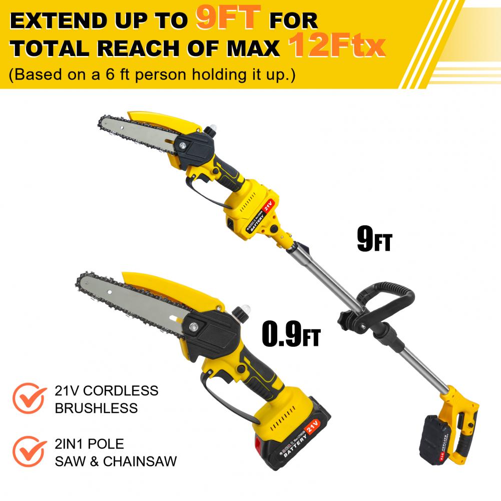 2in1 Garden Cordless Pole Saw  - đánh giá và giá Mini Chainsaw 6 Inch Cordless