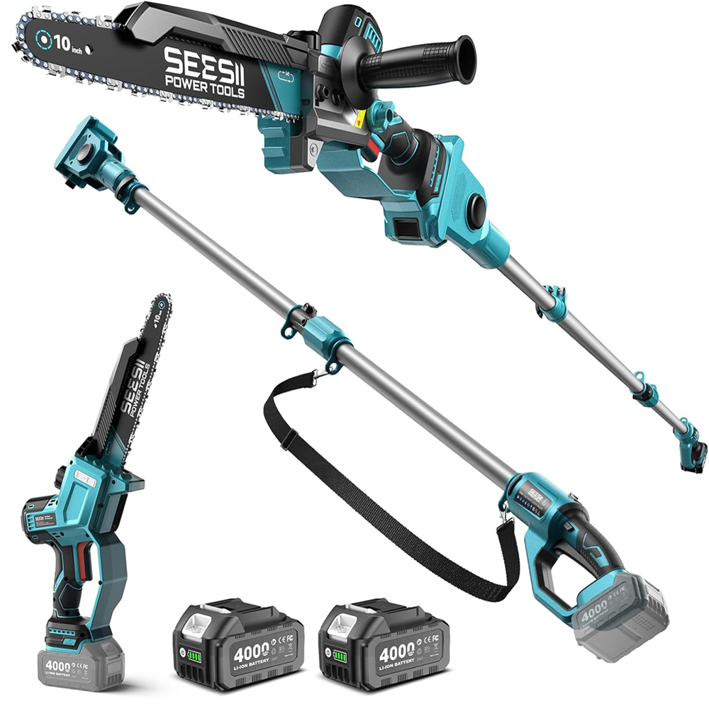 SEESII 10Inch 2-in-1 Cordless  - đánh giá và giá Pole Saw Cordless Telescopic