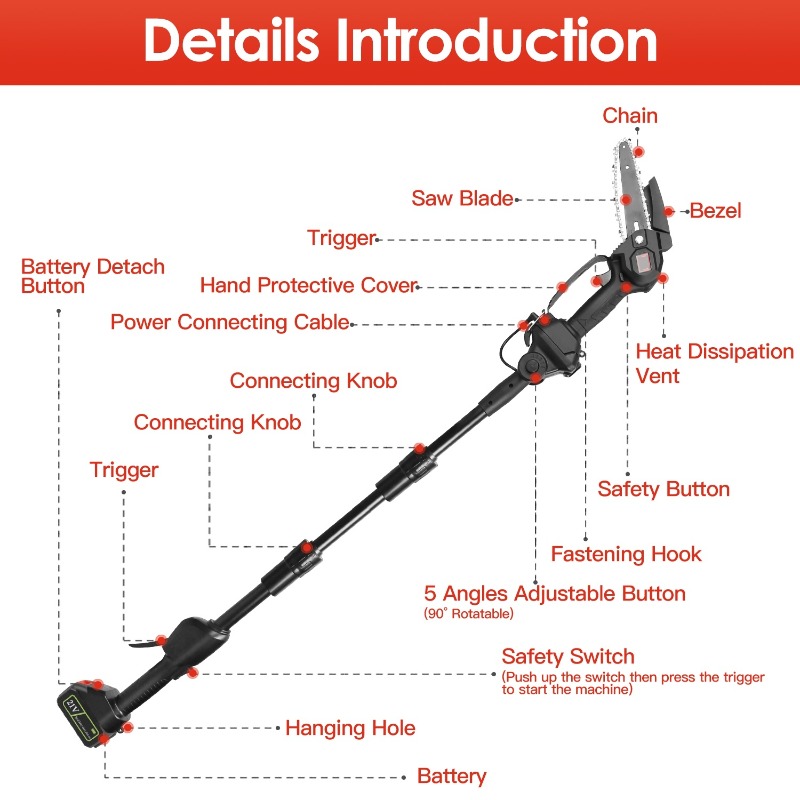 2 in 1 Cordless Pole Saw and M - đánh giá và giá Battery Chainsaw 2 Battery Kit