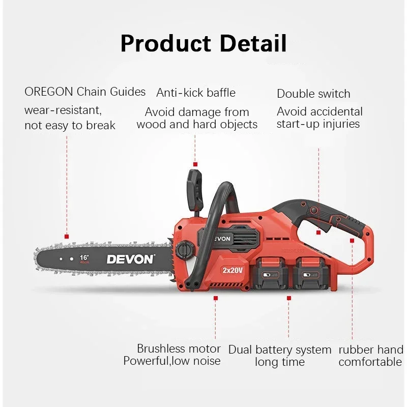 Devon Rechargeable Brushless A - đánh giá và giá Cordless Chainsaw 12 Inch Battery