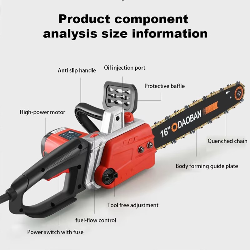 220V Corded Felling Saw Handhe - đánh giá và giá Electric Chainsaw 16 Inch Corded