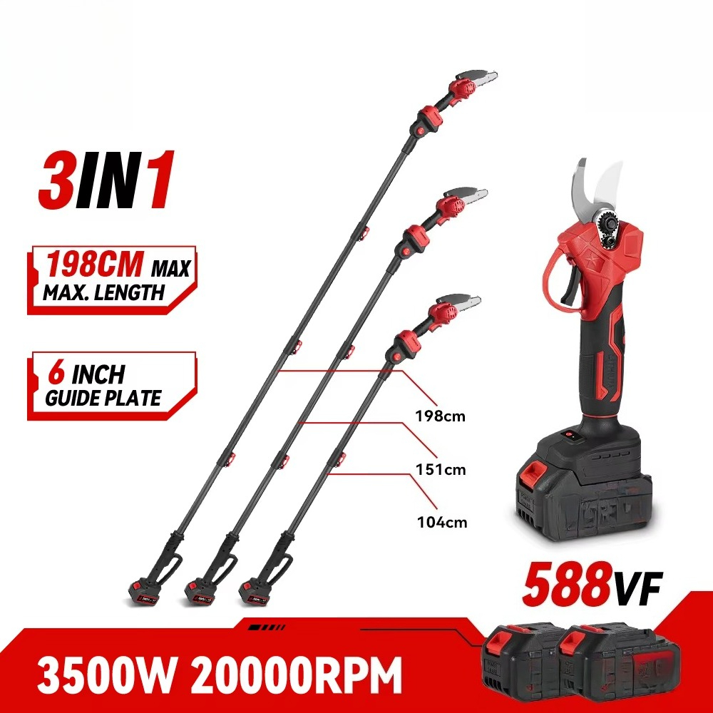 Brushless Garden Tool Set Elec - đánh giá và giá Pole Saw Cordless Telescopic