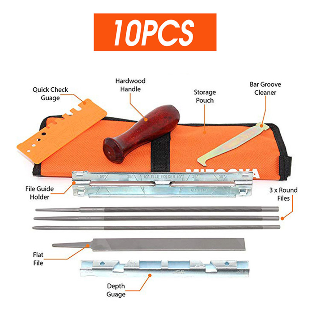 10pcs/Set Professional Chainsa - đánh giá và giá Chainsaw File Kit Round
