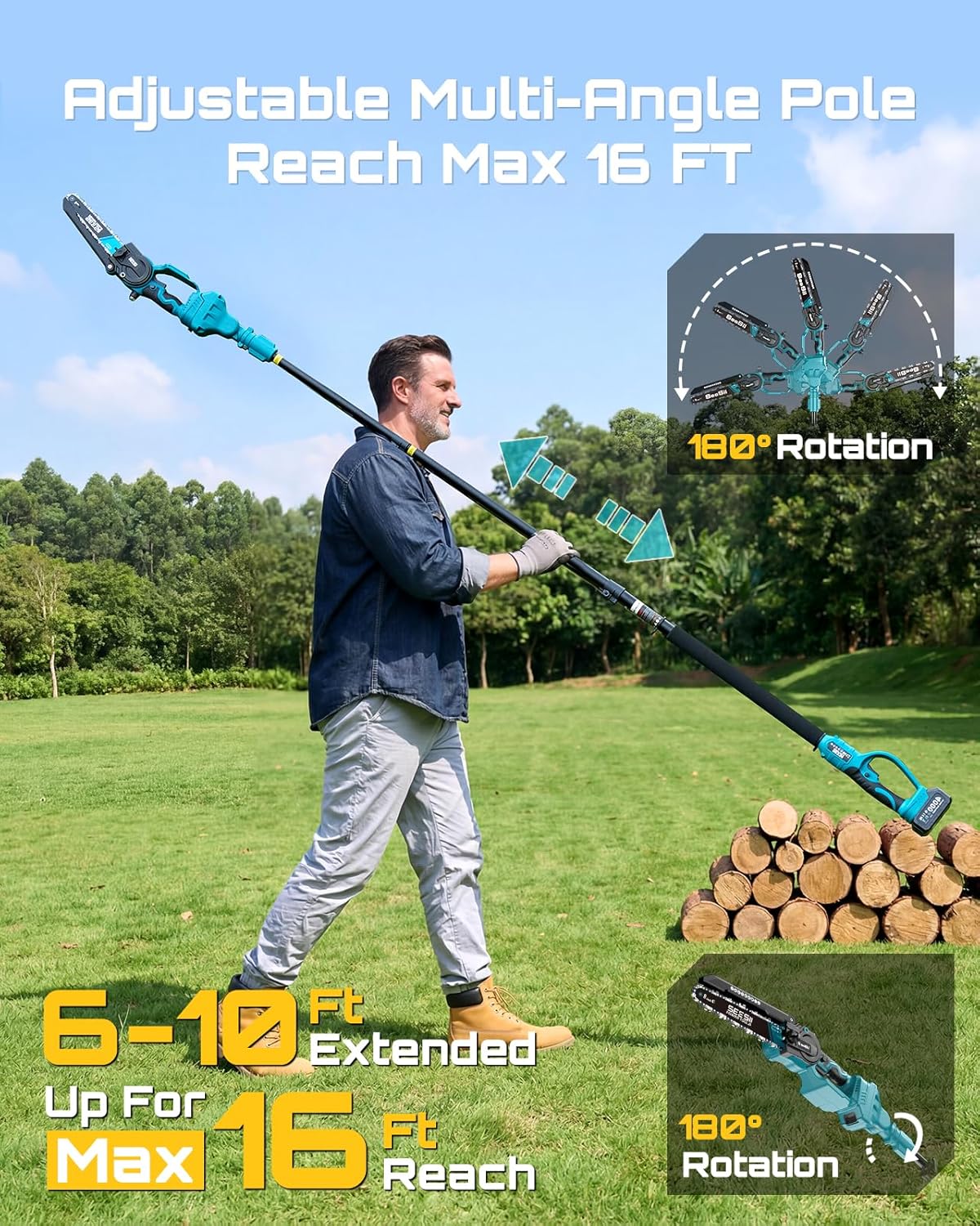 SEESII 8'' Polesaw Brushless E - đánh giá và giá Pole Saw Cordless Telescopic